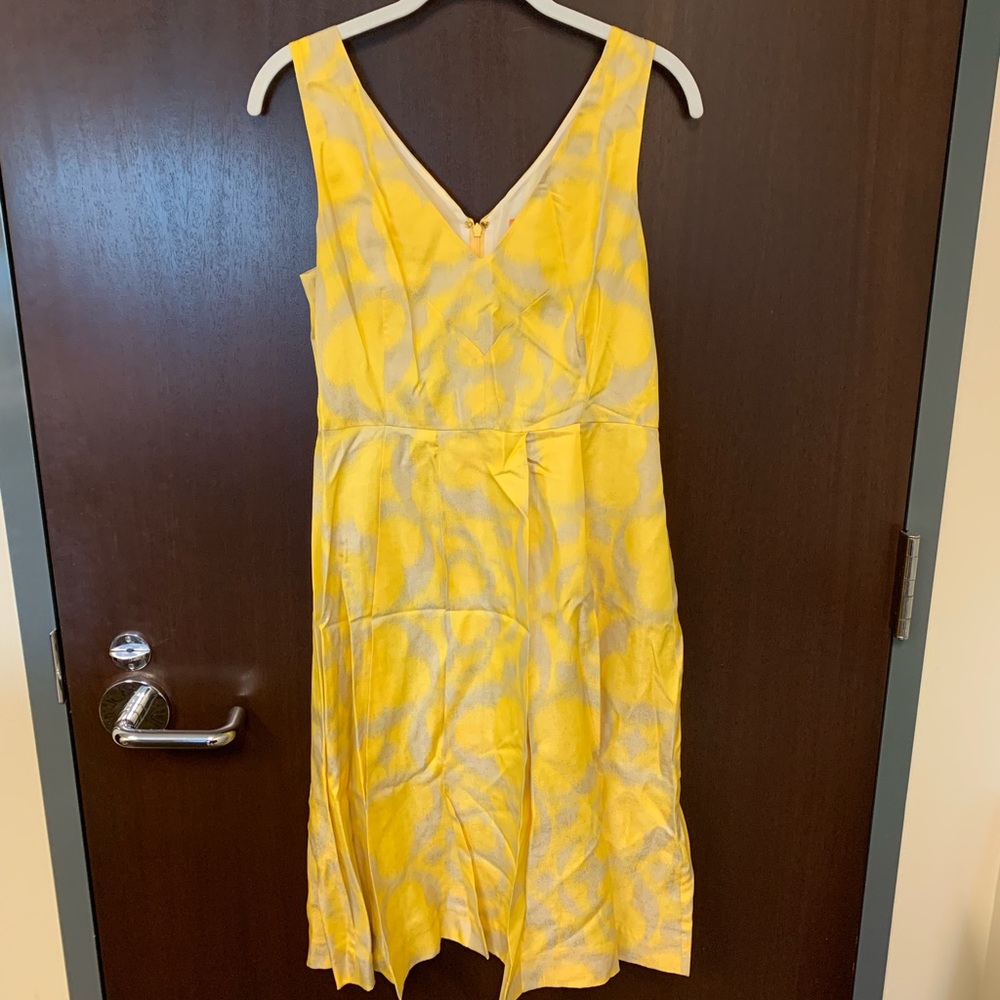 TORY BURCH yellow and tan dress, size 6